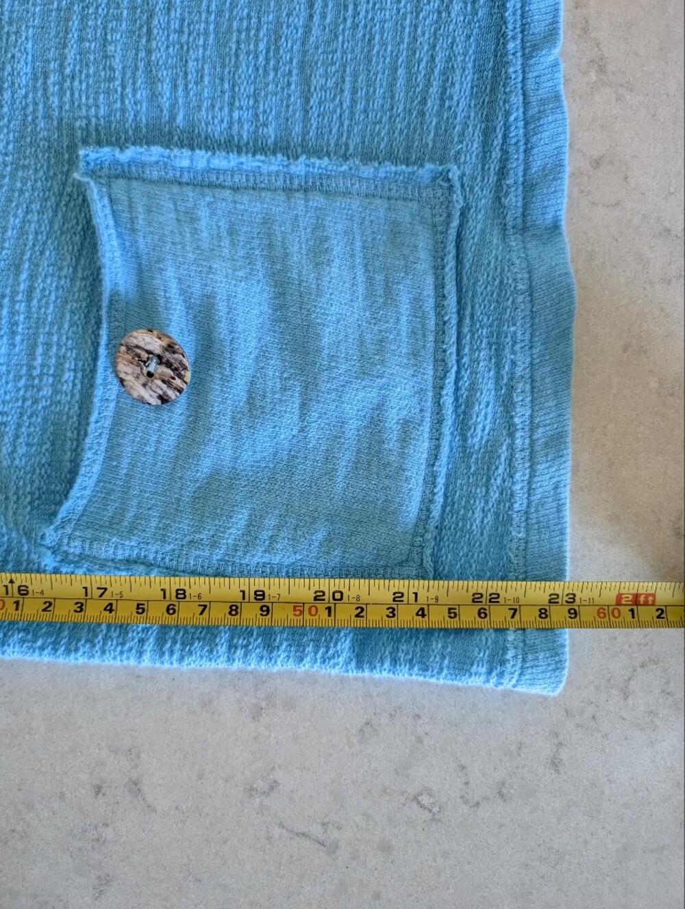 Color Me Cotton Medium C.M.C. Bright Blue Long Sleeve Shirt Top Button Pocket - Picture 9 of 12